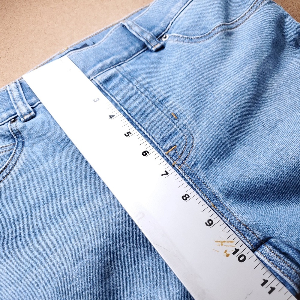 Spanx Pull-On Flare Denim Jeans Women M Light Wash Boho Hippie Retro Minimalist - Picture 5 of 11